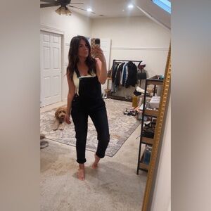 RISEN brand denim black overalls